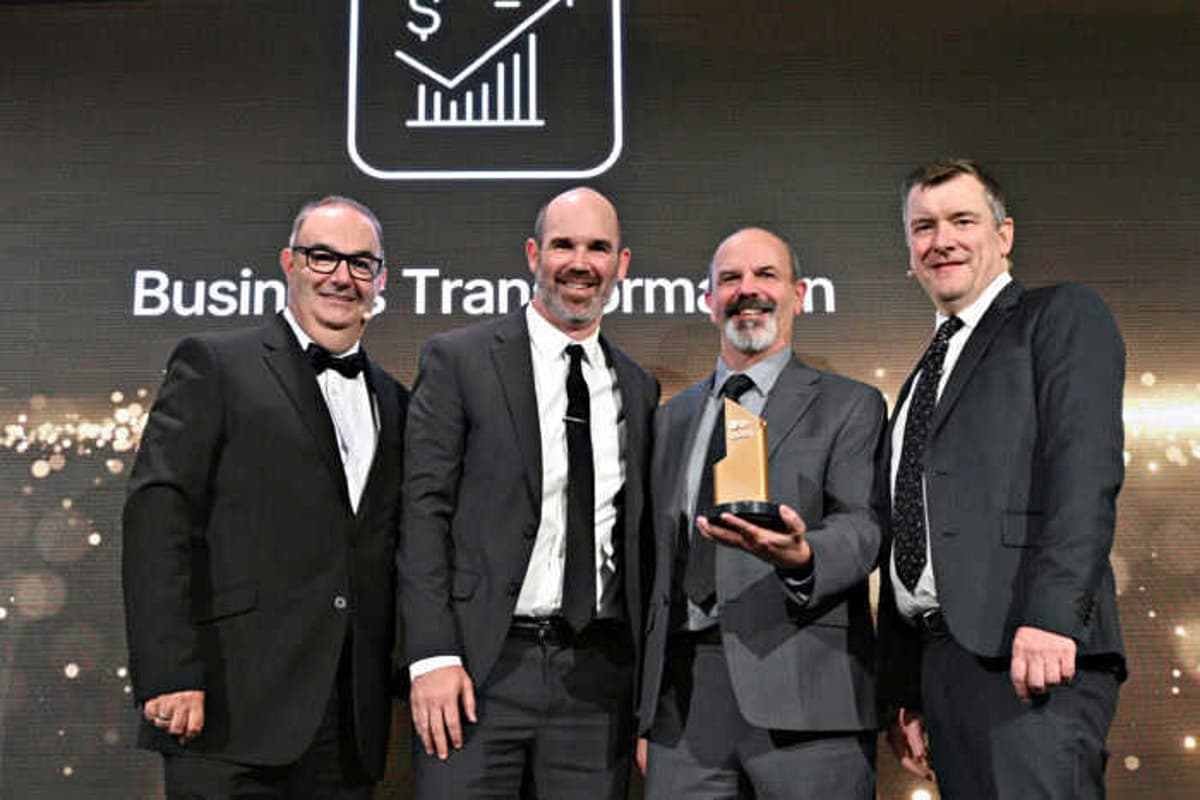 Allan Murphy, senior vice president, product sales, Bentley Systems; Danny Lazear, vice president, Archway Systems; Mike Lazear, president and founder, Archway Systems; and Ed Thorpe, regional enablement director, Bentley Systems.