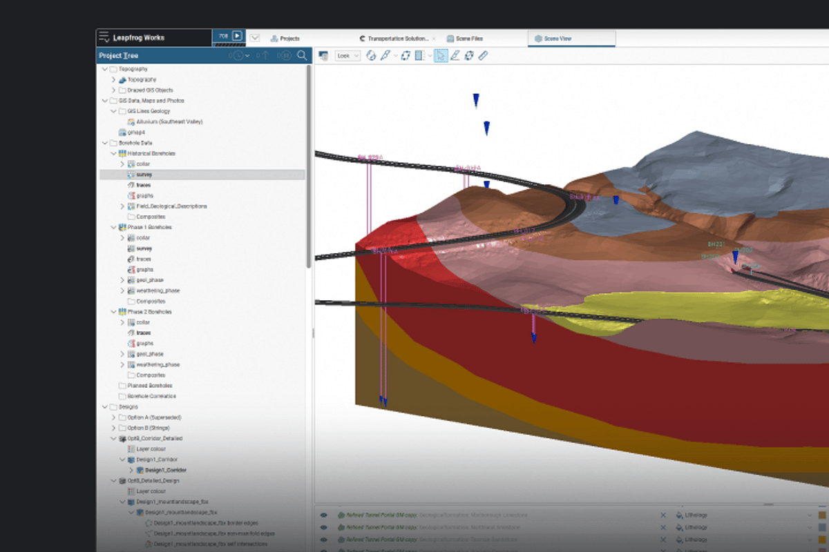Screenshot of software showing defensible ground model