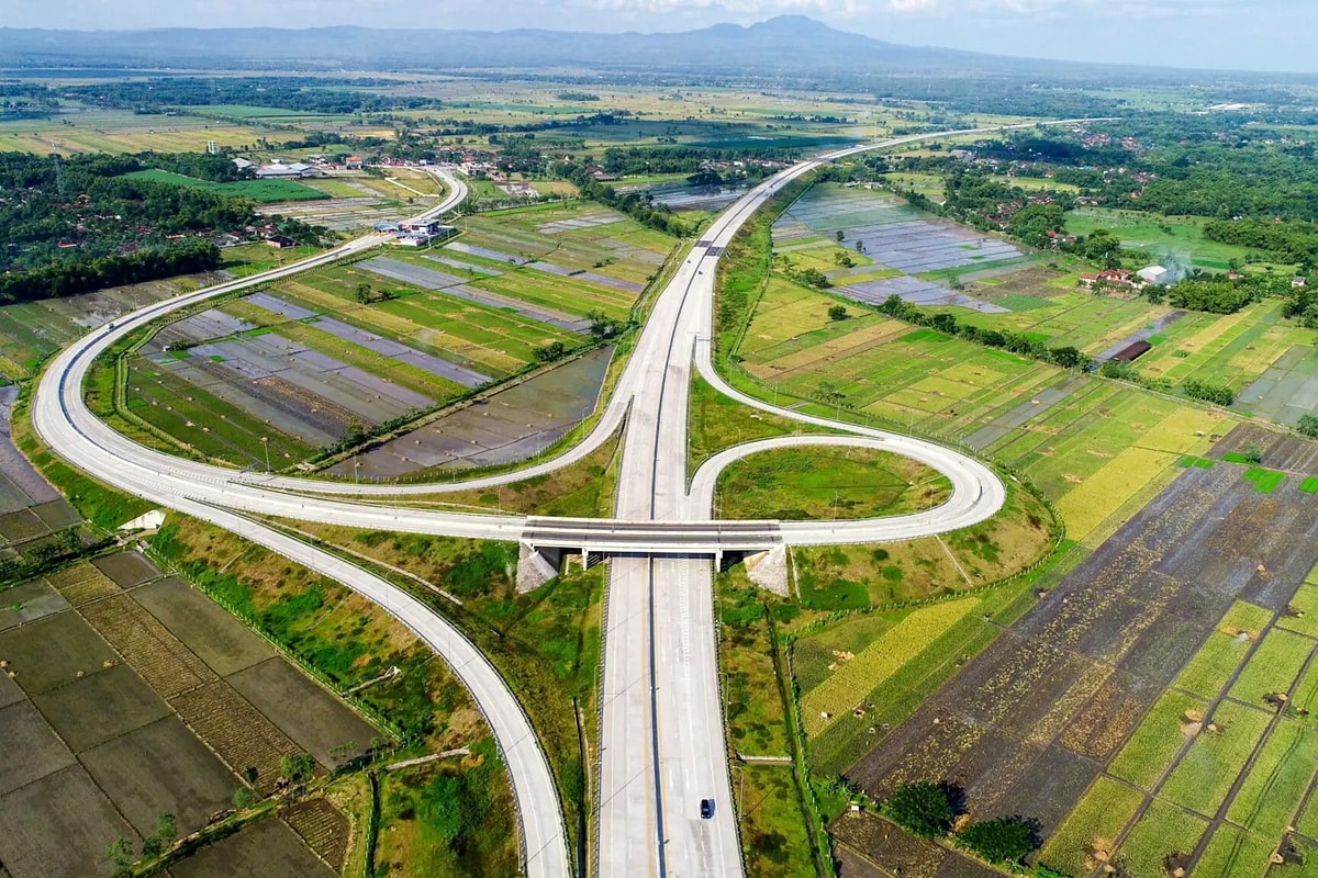 Aerial image of road design