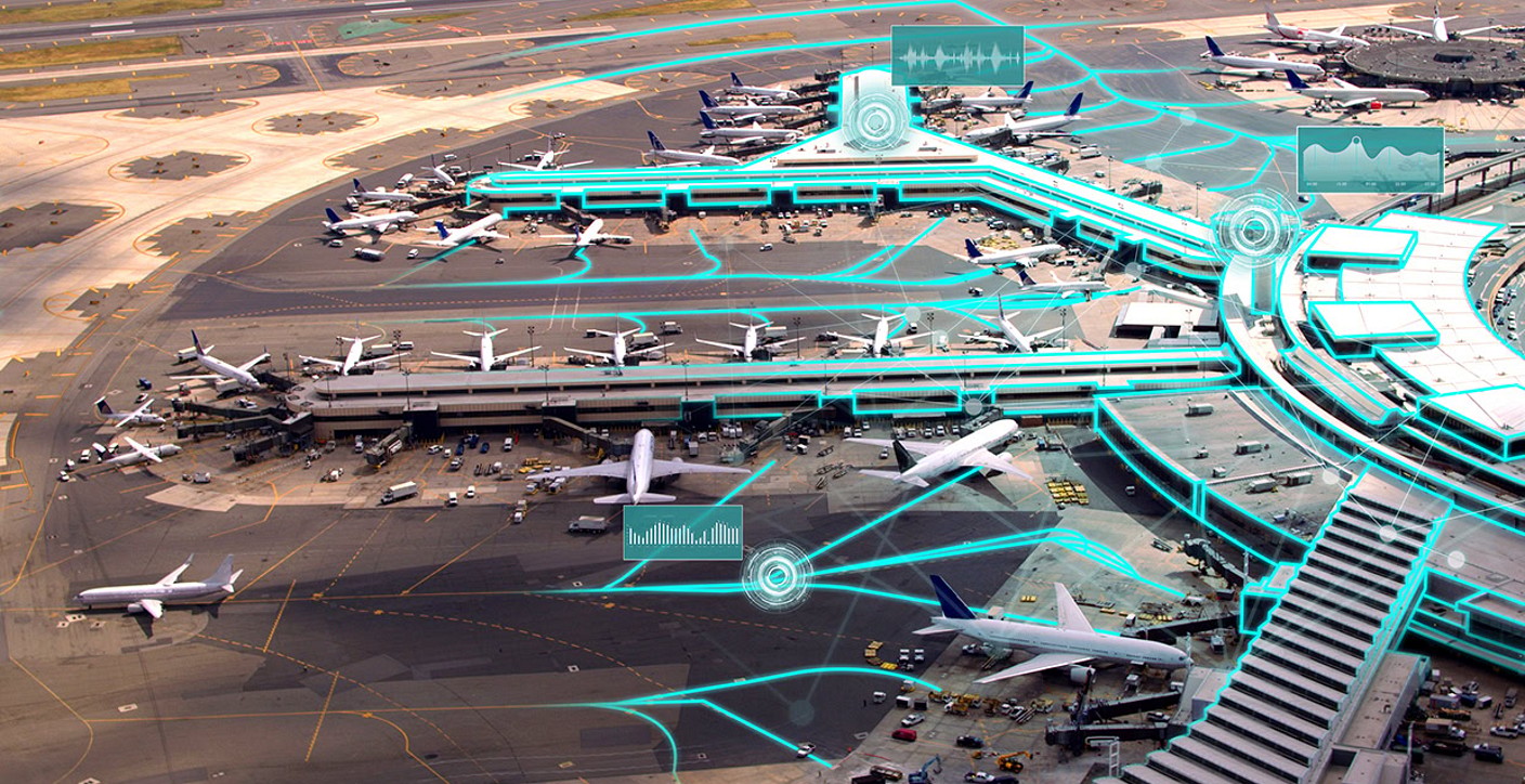 Airport operations stock image