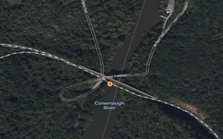 Map view in AssetWise Inspections identifying a bridge asset for inspection.