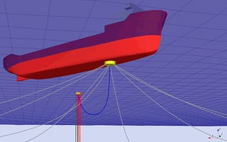 3D simulation in MOSES analyzing safe offshore platform jacket transportation