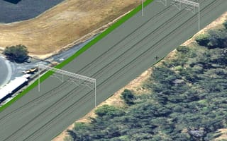 Conceptual rail design created in OpenRail ConceptStation and visualized in a real-world context.