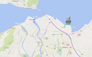 Project portfolio view in AssetWise 4D Analytics, showing asset locations on a map.
