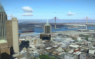 Cinematic, photorealistic visualization of an urban digital twin created with Bentley LumenRT.