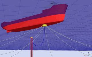 3D simulation in MOSES analyzing safe offshore platform jacket transportation