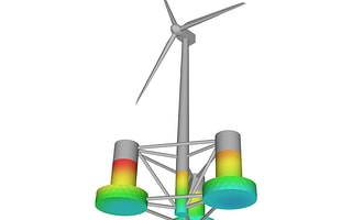 MOSES Wind Turbine analysis of a floating offshore wind turbine foundation