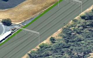 Conceptual rail design created in OpenRail ConceptStation and visualized in a real-world context.