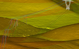 Transmission line design and analysis over a digital terrain model in PLS-CADD