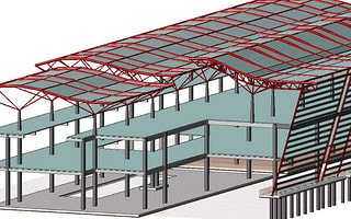 Analysis and design of a complex pile foundation system for a building in STAAD Foundation Advanced.