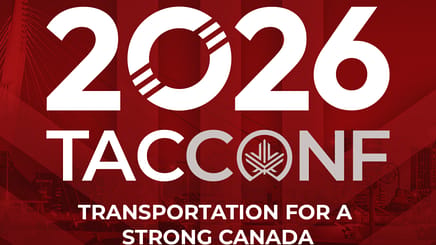 2026 Tacconf graphic with white letters and red background