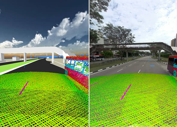 A comprehensive web-based 3D mapping and mobile mapping data sharing platform visualized using Orbit 3DM Publisher, highlighting dense point clouds and panoramic imagery.
