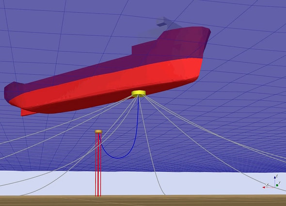 3D simulation in MOSES analyzing safe offshore platform jacket transportation