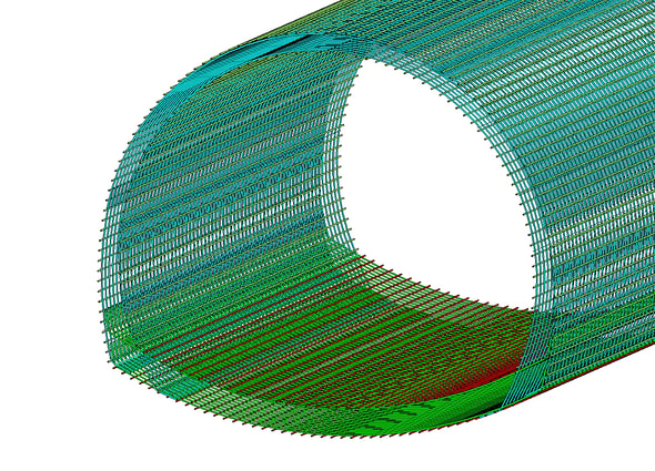Detailed 3D structural analysis of a tunnel lining designed in OpenTunnel Designer.