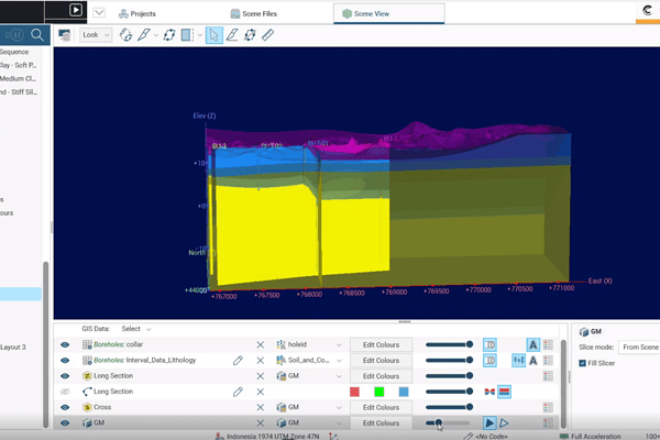 Leapfrog Works, 3D ground models based on detailed geological data for better road design.