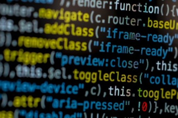 A stock image of coding language