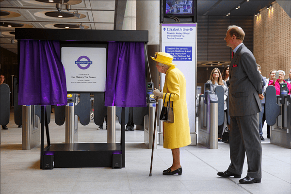 Queen Elizabeth unveils the Elizabeth Line