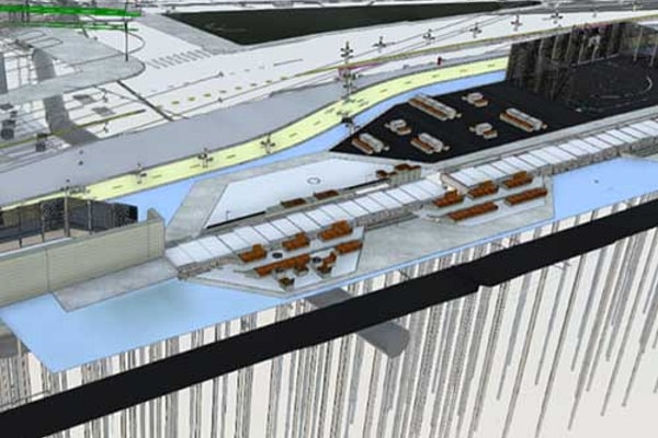 Digital rendering of Brooklyn Bridge Montgomery Coastal Resilience project