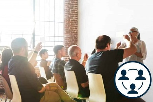 Image showing user group of adults in room