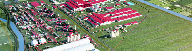  A 3D digital model of the massive Formosa Ha Tinh Steel Corporation plant in Vietnam, designed by MCC Capital Engineering.