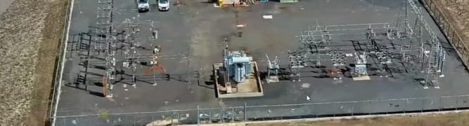 A reality mesh of an electrical substation captured by a drone for use in a digital twin