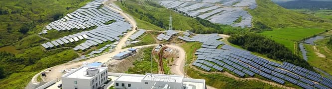 A digital topographical model from the POWERCHINA 80 MW solar project, used to optimize the angle and spatial positioning of 14,080 solar panels on mountainous terrain