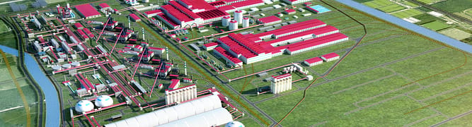  A 3D digital model of the massive Formosa Ha Tinh Steel Corporation plant in Vietnam, designed by MCC Capital Engineering.