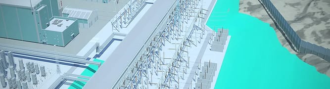 A large 3D digital twin of a gas-insulated switchgear (GIS) facility and switchyard 
