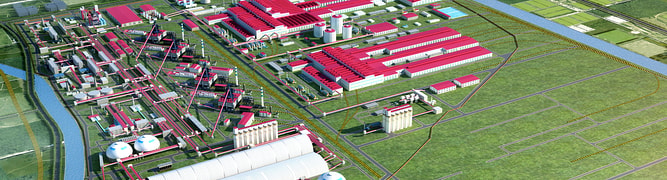  A 3D digital model of the massive Formosa Ha Tinh Steel Corporation plant in Vietnam, designed by MCC Capital Engineering.