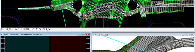 A digital visualization of the University Avenue modernization project in Cedar Falls, Iowa, showcasing one of the new multilane roundabouts designed by Foth to improve traffic flow and safety.