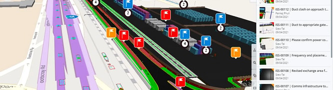  digital twin for the Port of Melbourne's Port Rail Transformation Project, showing a federated model used for design review and issue resolution.