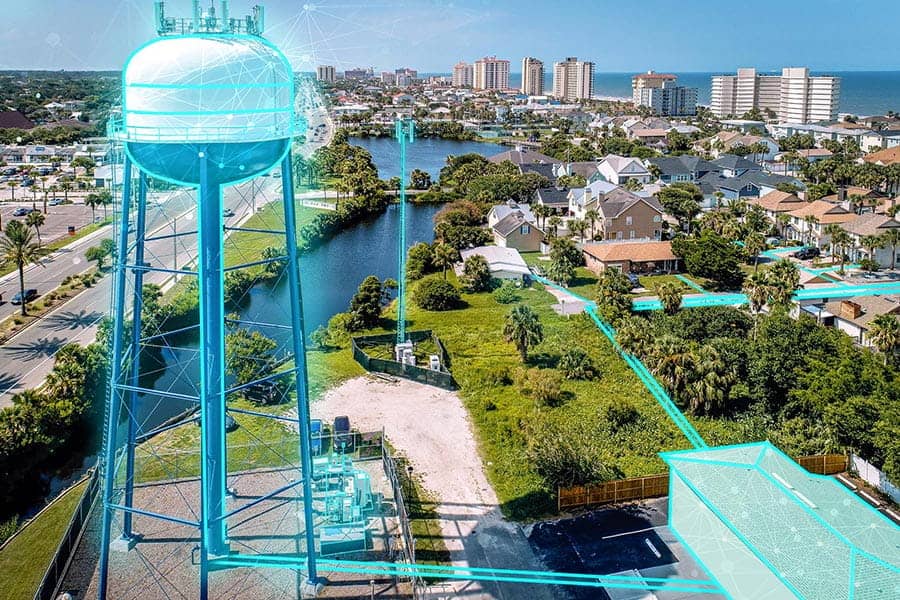 Water tower in OpenFlows software