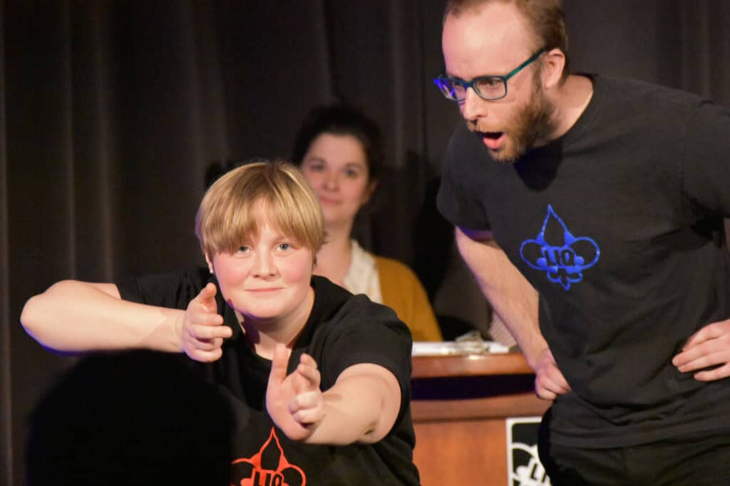 Jahjah in an improv class