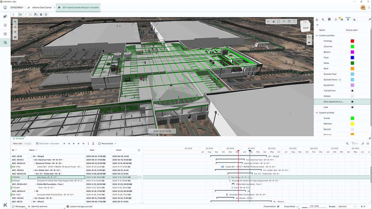 Construction model of the Abilene Data Center in SYNCHRO+