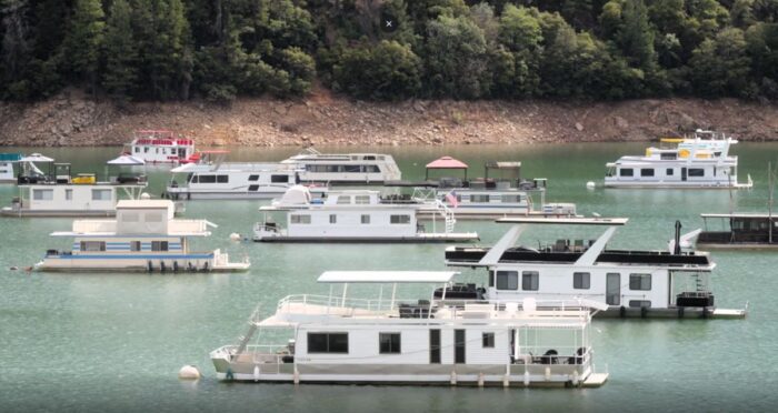 Houseboats on water