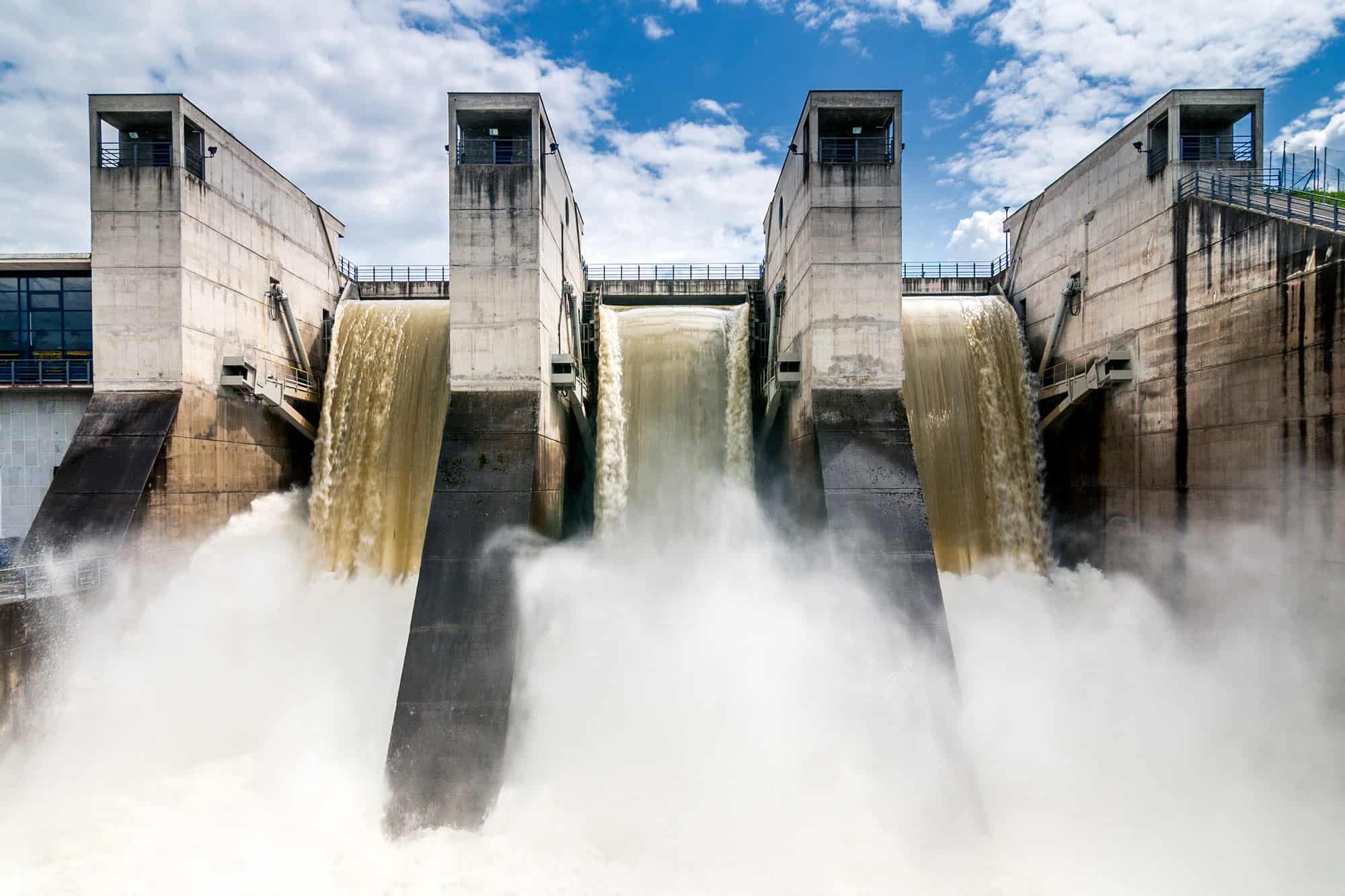 hydroelectric plant water flowing