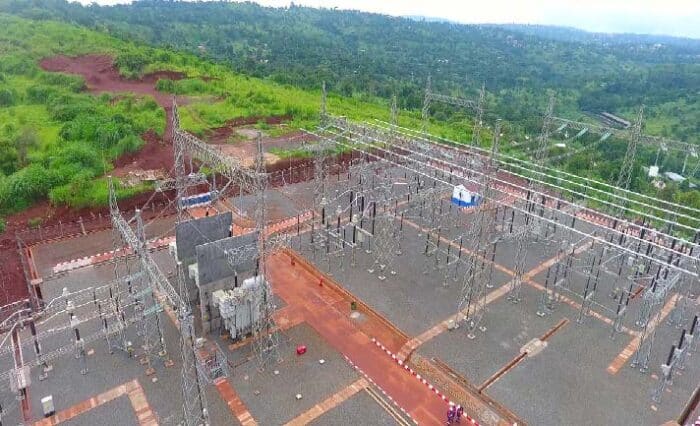 An overhead view of the Bafoussam electrical substation in Cameroon.