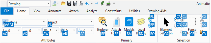 MicroStation and AutoCAD commands