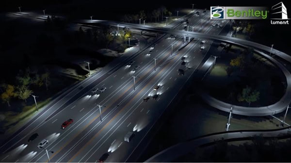 Image of a busy highway with vehicles at night time