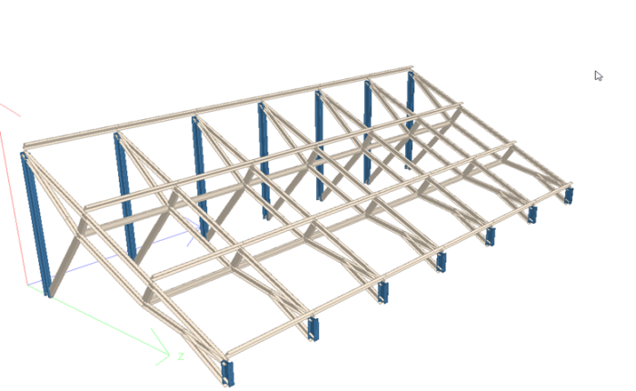 STAAD model of a typical photo-voltaic structure