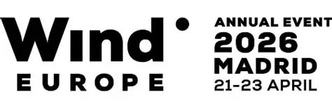 Wind Europe logo featuring 'Annual Event 2026 Madrid 21&ndash;23 April' text