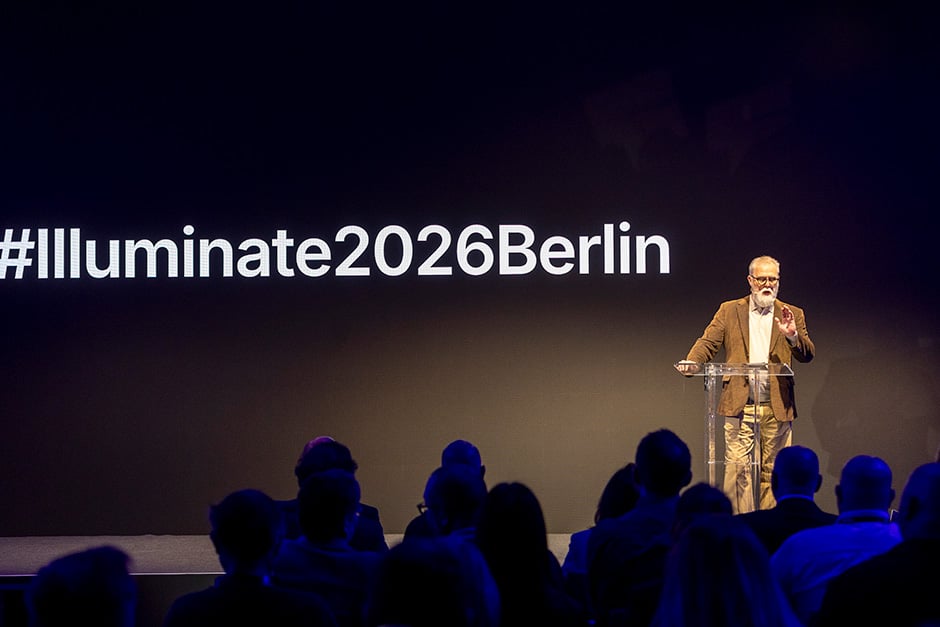 Mark Coates speaking on stage