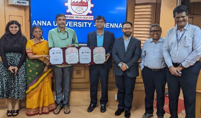 Team members from Bentley Systems and Anna University sign MOU to equip students with the skills needed to excel in today&rsquo;s fast-changing engineering environment. (Image courtesy of Bentley Systems)