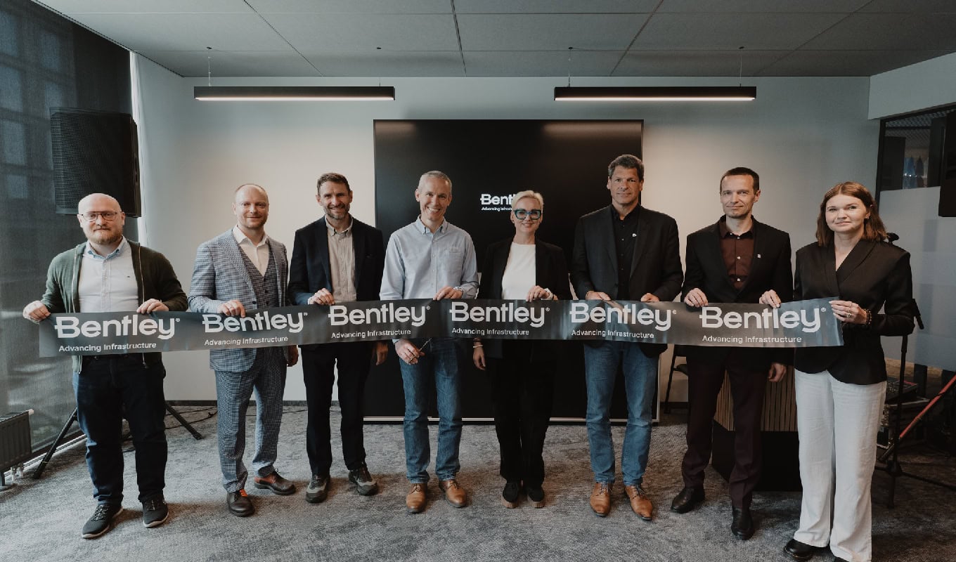 Ribbon cutting event at Bentley Systems’ new office in Vilnius, Lithuania