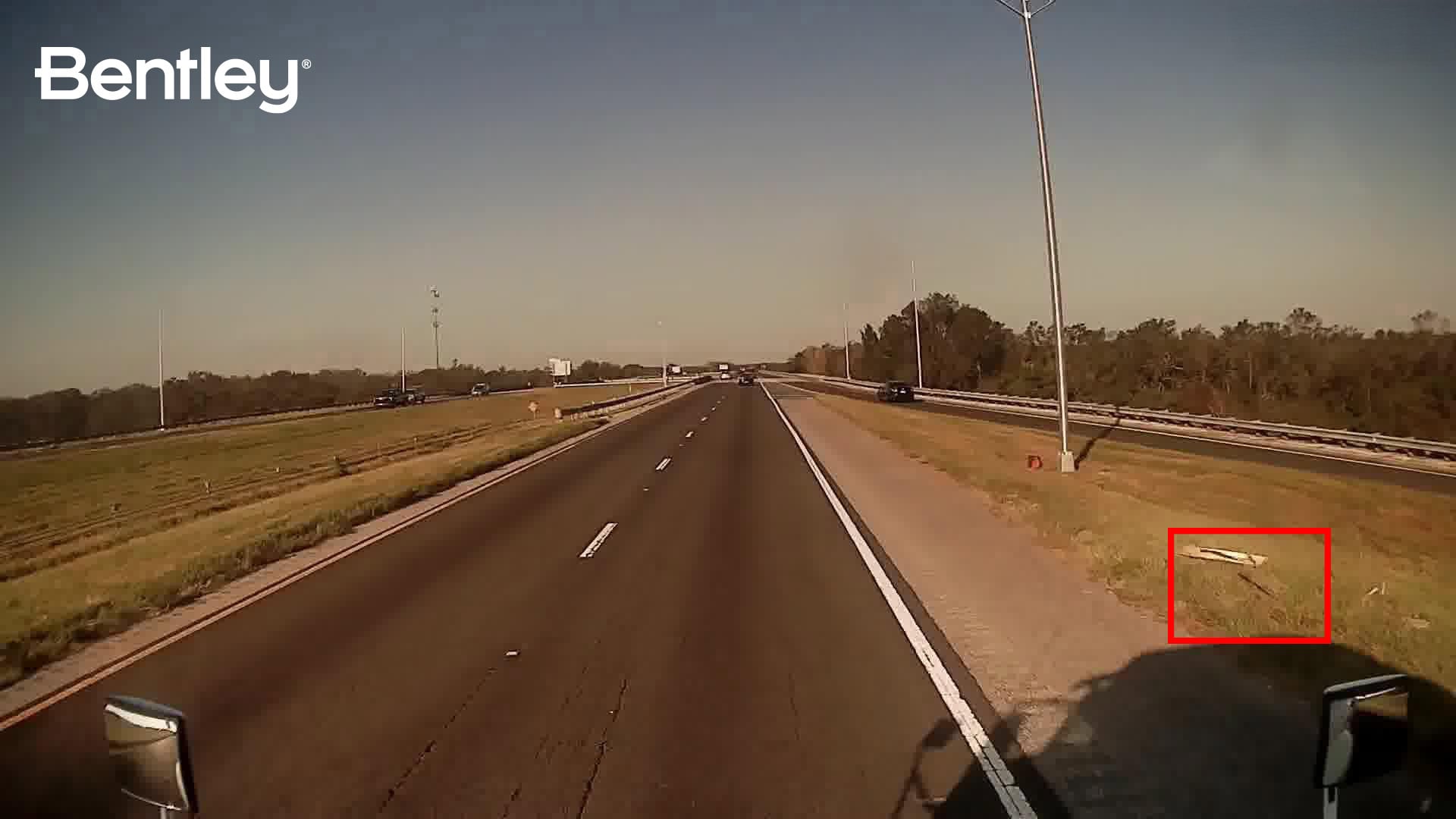 Bentley&rsquo;s Blyncsy AI technology detects a broken highway sign after Hurricane Helene in Florida. (Image courtesy of Bentley Systems)