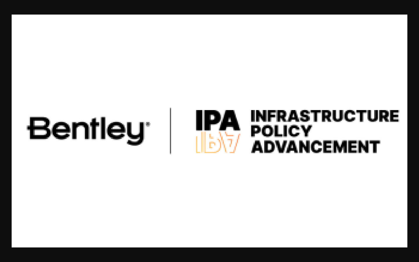 Bentley logo next to the IPA Infrastructure Policy Advancement logo on a white background, highlighting their commitment to resilient municipal infrastructure in North Carolina and collaboration with Duke University.