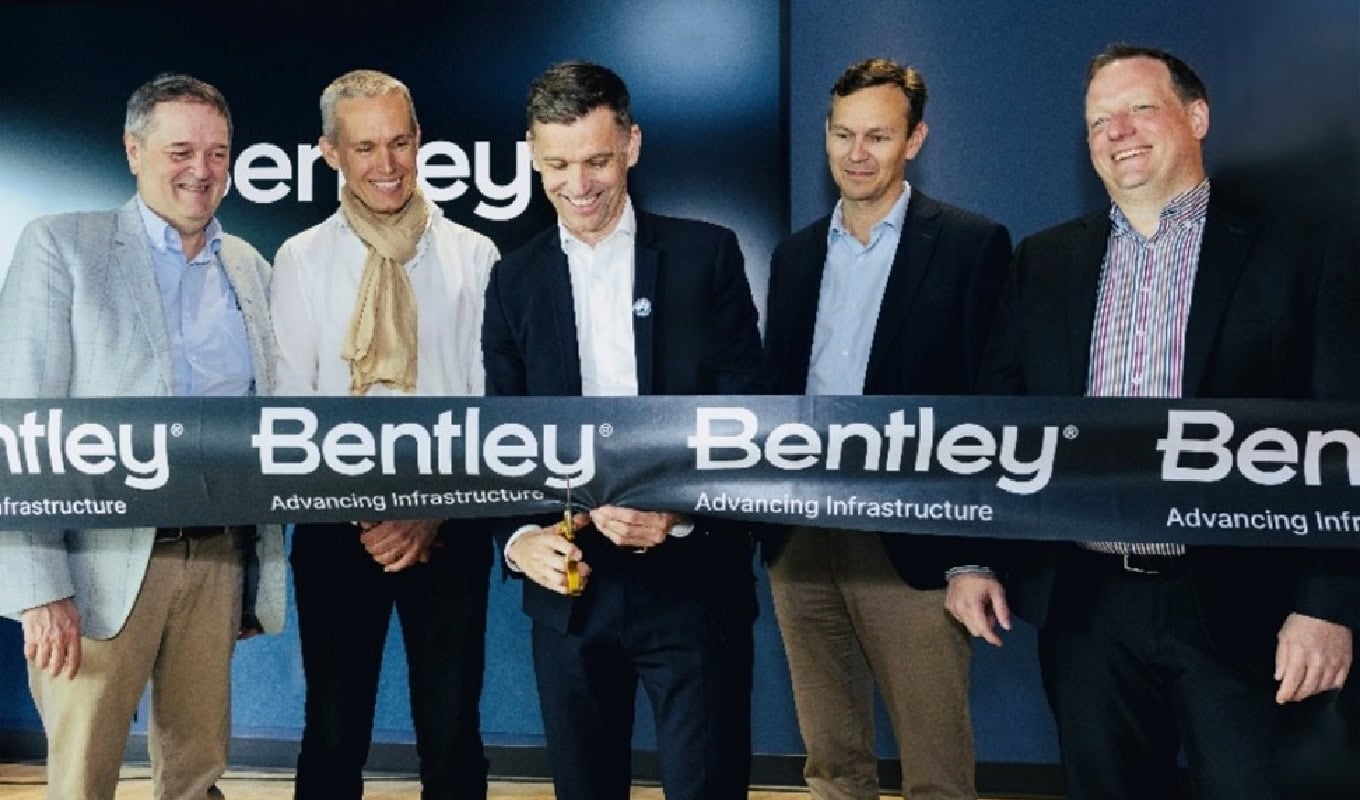Ribbon cutting event at Bentley Systems' new office in Tokyo, Japan.
