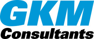 The image displays the GKM Consultants logo, featuring "GKM" in large blue letters with "Consultants" in smaller black letters beneath, representing the GKM Consultants brand.