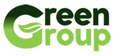 Green Group logo with a stylized letter "G" featuring a leaf design, and the words "Green Group" in varying shades of green.