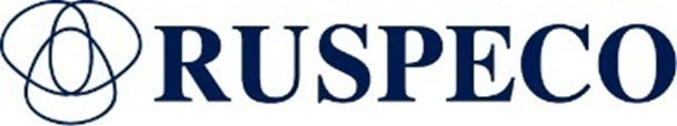 The RUSPECO logo with dark blue text and an abstract geometric symbol composed of overlapping circles and triangles to the left of the word.
